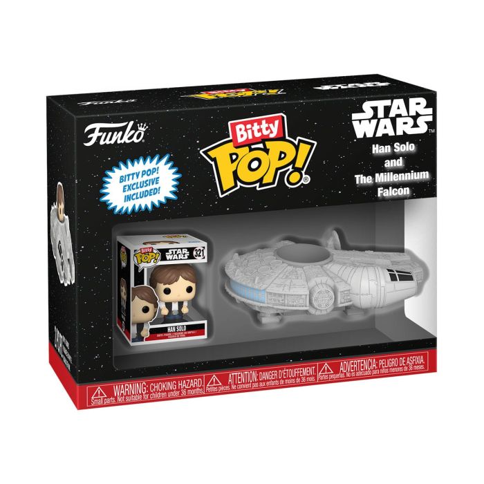 Star Wars Bitty POP! Rides Vinyl Figure Display Han Solo w/Millenium Falcon 2,5 cm 