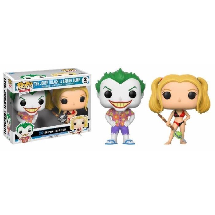 Funko Pop! DC Comics - Beach Joker & Harley Exclusive [BOX DAMAGE]