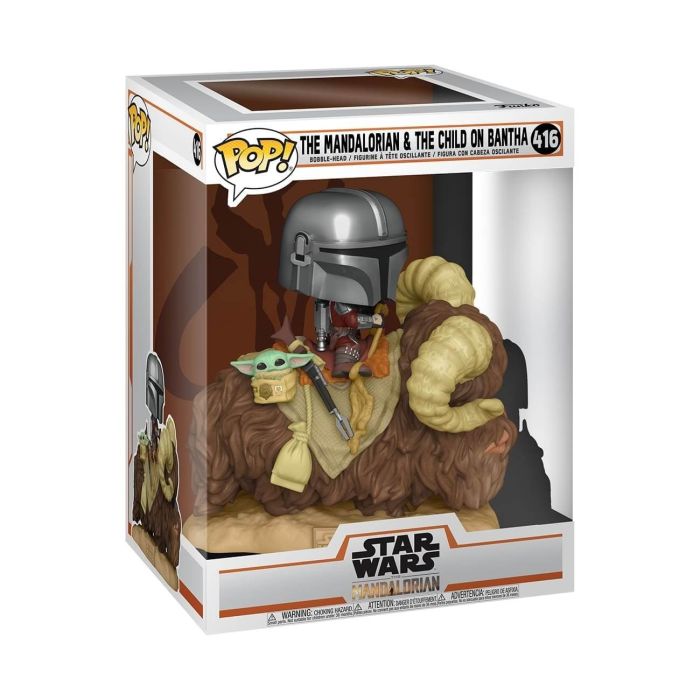 Mando on Bantha with Child in Bag - Funko Pop! Deluxe - The Mandalorian