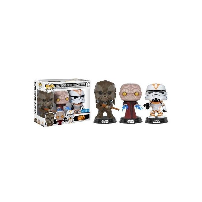 Funko Pop! Star Wars: Tarfful, Unhooded Emperor & Utapau Clone Trooper (3-Pack)