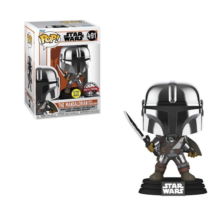 Star Wars: Mandalorian POP! Vinyl Figure MandoW/DrkSabr(GW/MT) 9 cm