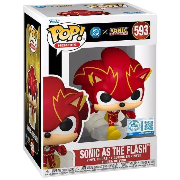 DC x Sonic the Hedgehog POP! Heroes Vinyl Figure Sonic as The Flash 9 cm
