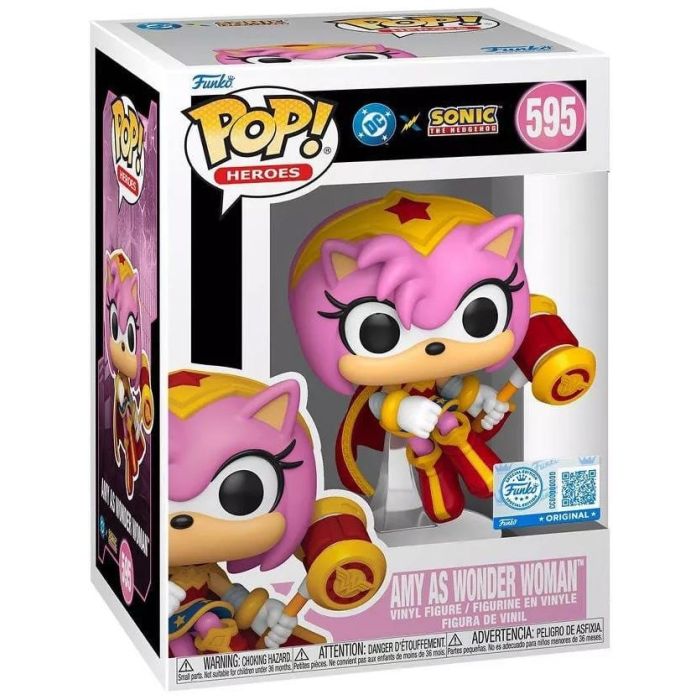 DC x Sonic the Hedgehog POP! Heroes Vinyl Figure Amy as Wonder Woman 9 cm