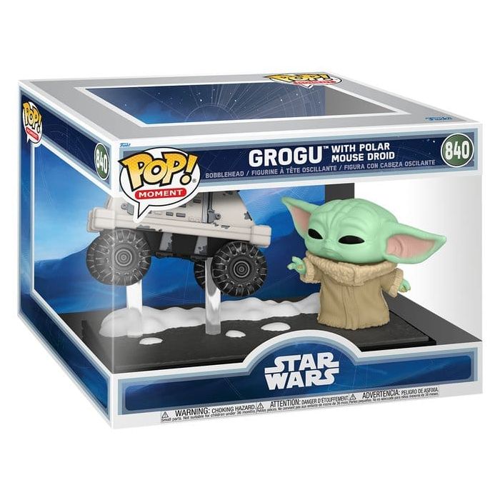 Star Wars: The Mandalorian and Grogu POP! Moment Vinyl Figures Grogu with Polar Mouse Droid 9 cm