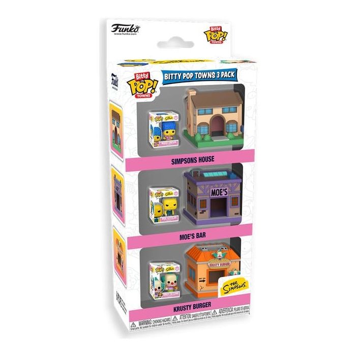 The Simpsons Bitty POP! Towns Vinyl Figure 3-Pack Springfield