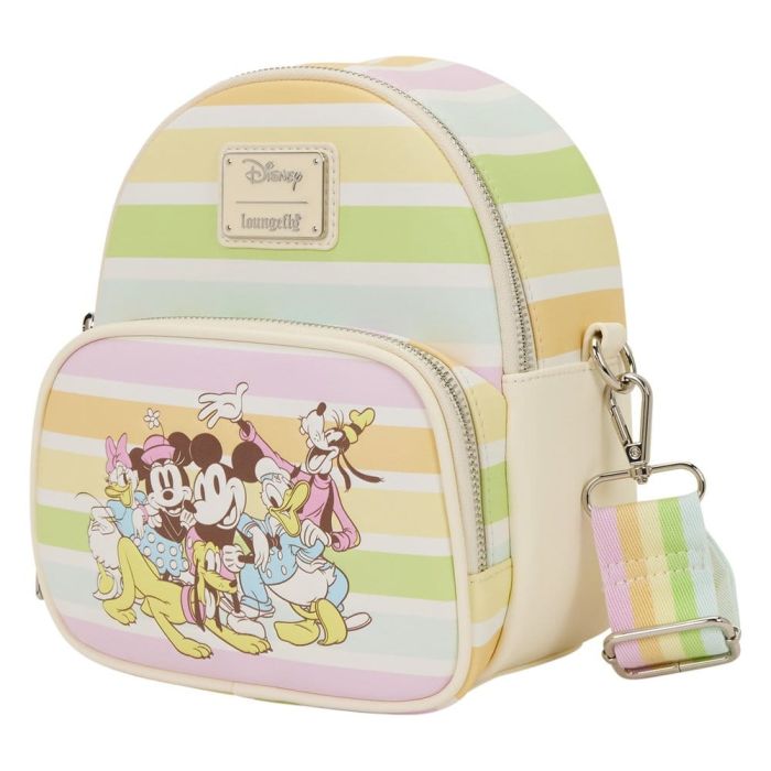 Disney by Loungefly Crossbody Bag Mickey and Friends Rainbow Stribes