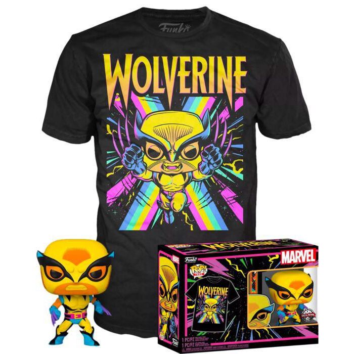 Wolverine (Blackligh) - Funko Pop! & Tee - X-Men